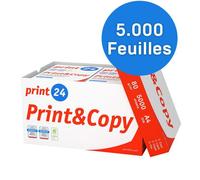 print24 Papier pour imprimante et photocopieur 5000 feuilles 10 x 500 A4 80 g blanc premium, certifié PEFC