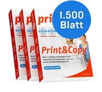print24 Papier pour imprimante Papier à copier 1500 feuilles 3 x 500 A4 80g Premium blanc vainqueur du test PEFC