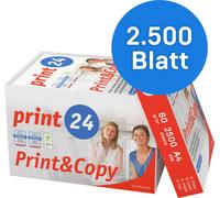 print24 Papier pour imprimante Papier à copier 2500 feuilles 5 x 500 A4 80g Premium blanc vainqueur du test PEFC