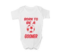 Print4U Body pour bébé avec inscription « Born to Be A Gooner », blanc, 0-3 Months