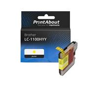 PrintAbout Cartouche d'encre compatible avec Brother LC-1100HYY - Jaune - Grande capacité