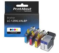 PrintAbout Cartouche d'encre compatible avec Brother LC-129XLVALBP - 4 couleurs - Grande capacité - Multipack 4 couleurs
