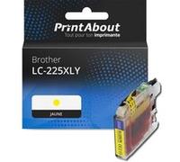 PrintAbout Cartouche d'encre compatible avec Brother LC-225XLY - Jaune - Grande capacité Jaune