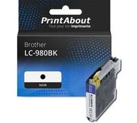 PrintAbout Cartouche d'encre compatible avec Brother LC-980BK - Noir Noir