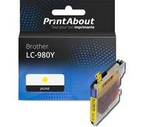 PrintAbout Cartouche d'encre compatible avec Brother LC-980Y - Jaune Jaune