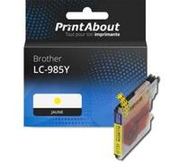 PrintAbout Cartouche d'encre compatible avec Brother LC-985Y - Jaune Jaune