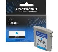 PrintAbout Cartouche d'encre compatible avec HP 940XL (C4907AE) - Cyan - Grande capacité Cyan