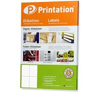 Printation Étiquettes Autocollantes 400 pcs - Taille A6 105 x 148 mm - 10 Feuilles A4, 4 Étiquettes par Feuille - Papier Autocollant Imprimante Adapté pour Imprimantes Laser et Jet d'Encre 2x2 105x148