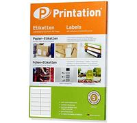 Printation Étiquettes Autocollantes 97 x 42.3 mm pour Imprimante, A4, 120 Étiquettes, 10 Planches, Imprimante Étiquette Autocollante pour Imprimantes Laser et Jet d'encre, Papier Autocollant Labels