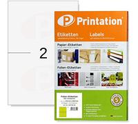 Printation Étiquettes en film transparent brillant 210 x 148 mm sur feuille A4 - 2 étiquettes A5 transparentes par feuille A4 - 25 feuilles 50 étiquettes autocollantes imprimables transparentes