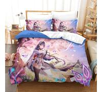 Printed Cherry Blossom Bedding Set 3pcs Microfiber Polyester Comforter Cover With Pillow Shams Anime Girls Quilt Cover For Roo