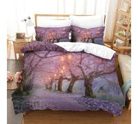 Printed Cherry Blossom Duvet Cover Bedroom Decor Comforter Cover Anime Girls Quilt Cover With Zipper Closure 3 Pieces For Kids