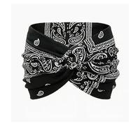 Printed Cross Yoga Headband,Boho Headbands for Women, Paisley Print Hair Band Wide Hair Band, Twist Headbands for Women (1Pcs-C)