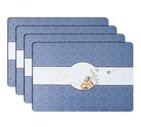 Printed Leather Placemats Set of 4, Dual-Sided Waterproof Non-Slip Table Mats for Kitchen Dining Home Décor(Birds)(Birds)