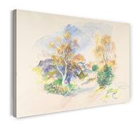 Printed Paintings Impression sur Toile (100x70cm): Auguste Renoir - Paysage avec Un Chemin Entre