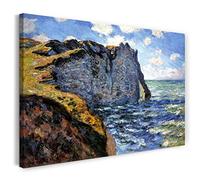 Printed Paintings Impression sur Toile (100x70cm): Claude Monet - La Falaise d'Aval, Étrétat
