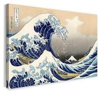 Printed Paintings Impression sur Toile (100x70cm): Katsushika Hokusai - sous la Vague au Large de