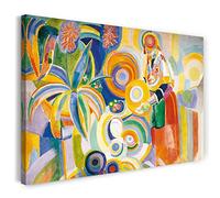 Printed Paintings Impression sur Toile (100x70cm): Robert Delaunay - Femme Portugaise