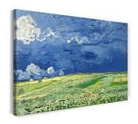 Printed Paintings Impression sur Toile (100x70cm): Vincent Van Gogh - Champ de blé sous Les Nuage