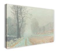 Printed Paintings Impression sur Toile (120x80cm): Alfred Sisley - Route à Louveciennes - Le Mati