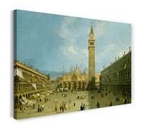 Printed Paintings Impression sur Toile (120x80cm): Canaletto - Piazza San Marco