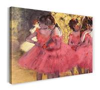 Printed Paintings Impression sur Toile (120x80cm): Edgar Degas - Les Danseurs Roses Devant Le Bal