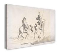 Printed Paintings Impression sur Toile (120x80cm): Honoré Daumier - Don Quichotte et Sancho Panza