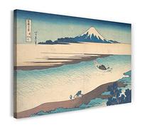 Printed Paintings Impression sur Toile (120x80cm): Katsushika Hokusai - FujiLa rivière Tama, prov