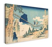 Printed Paintings Impression sur Toile (120x80cm): Katsushika Hokusai - Le Pont Suspendu à la fro