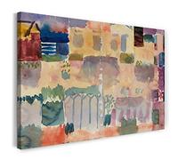 Printed Paintings Impression sur Toile (120x80cm): Paul Klee - Jardin à St. Germain, Le Quartier