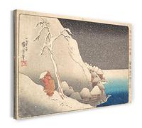 Printed Paintings Impression sur Toile (120x80cm): Utagawa Kuniyoshi - Prêtre Nichiren en exil su