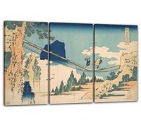 Printed Paintings Impression sur Toile 3 pièces(120x80cm): Katsushika Hokusai - Le Pont Suspendu