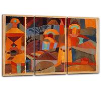 Printed Paintings Impression sur Toile 3 pièces(120x80cm): Paul Klee - Temple Gardens (1920)