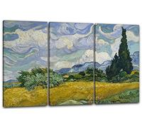 Printed Paintings Impression sur Toile 3 pièces(120x80cm): Vincent Van Gogh - Terrain de blé aux