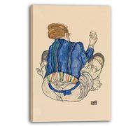 Printed Paintings Impression sur Toile (40x60cm): Egon Schiele - Femme Assise, Vue arrière