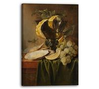 Printed Paintings Impression sur Toile (40x60cm): Jan Davidsz de Heem - Nature Morte avec Un verr