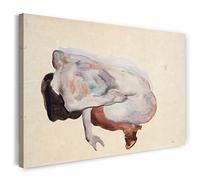 Printed Paintings Impression sur Toile (60x40cm): Egon Schiele - Femme accroupie en Talons Hauts