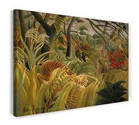 Printed Paintings Impression sur Toile (60x40cm): Henri Rousseau - Tigre surpris par la tempête t