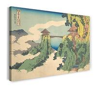 Printed Paintings Impression sur Toile (60x40cm): Katsushika Hokusai - Le Pont des Nuages Suspend
