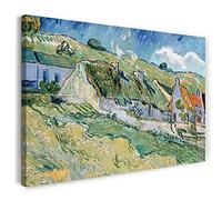 Printed Paintings Impression sur Toile (60x40cm): Vincent Van Gogh - Chalets à chaume (1890)