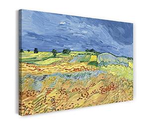 Printed Paintings Impression sur Toile (60x40cm): Vincent Van Gogh - Champ de blé avec Ciel Orage
