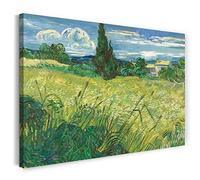 Printed Paintings Impression sur Toile (60x40cm): Vincent Van Gogh - Champ de blé Vert avec des c
