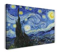 Printed Paintings Impression sur Toile (60x40cm): Vincent Van Gogh - La Nuit des étoiles (1889)