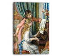 Printed Paintings Impression sur Toile (60x80cm): Auguste Renoir - Deux Jeunes Filles au Piano