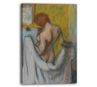 Printed Paintings Impression sur Toile (60x80cm): Edgar Degas - Femme avec Une Serviette