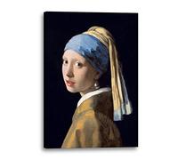 Printed Paintings Impression sur Toile (70x100cm): Jan Vermeer - Fille avec Une Boucle d'oreille