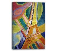 Printed Paintings Impression sur Toile (80x120cm): Robert Delaunay - Tour Eiffel