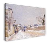 Printed Paintings Impression sur Toile (80x60cm): Alfred Sisley - Rue Eugène Moussoir à Moret: Hi