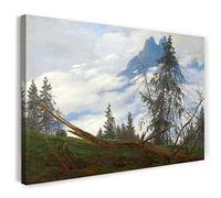 Printed Paintings Impression sur Toile (80x60cm): Caspar David Friedrich - Pic de Montagne avec d