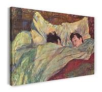 Printed Paintings Impression sur Toile (80x60cm): Henri de Toulouse-Lautrec - dans Le lit